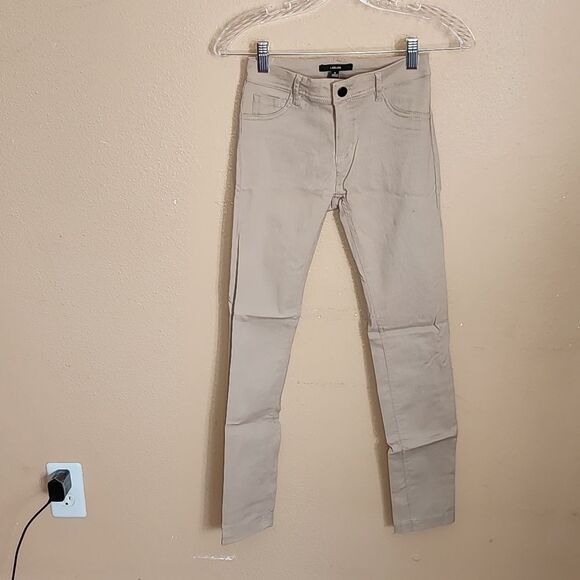 Beige Tan Stretchy Skinny Jean Jegging size Small 23 inch waist size 0 - Picture 1 of 5